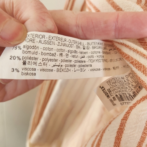 Zara Cream Orange Striped Mini Wrap Dress Sixe XS - Picture 11 of 16